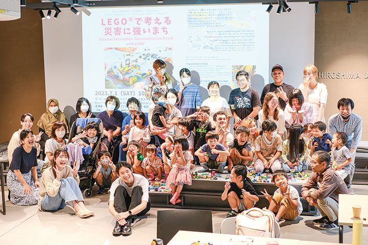 年に2回東広島市でレゴ・ブロックを使った参加型防災学習を開催